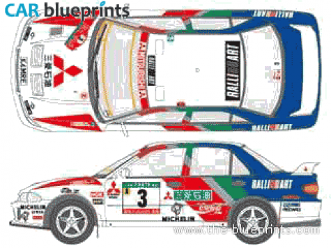 1993 Mitsubishi Lancer Evo WRC Sedan blueprint