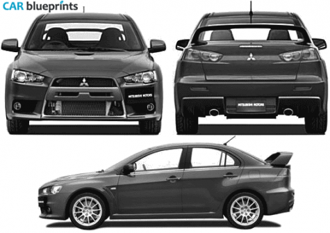 2007 Mitsubishi Lancer Evolution X Sedan blueprint