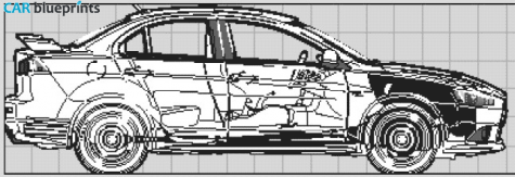 2009 Mitsubishi Lancer VIII Sedan blueprint