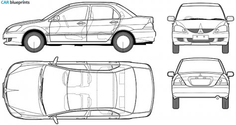 2003 Mitsubishi Lancer Sedan blueprint