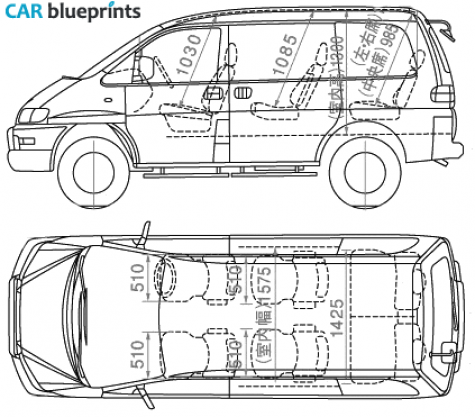 2005 Mitsubishi Space Gear Minivan blueprint