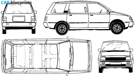 1984 Mitsubishi Space Wagon Minivan blueprint