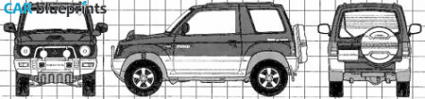 1994 Mitsubishi Pajero Mini VRII SUV blueprint