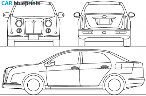 2009 Mitsuoka Galue 204 Sedan blueprint