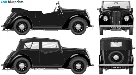 1939 Morris 8 Series E Tourer Cabriolet blueprint