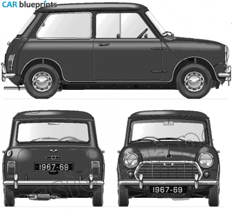 1967 Morris Mini 1000 Mk II Hatchback blueprint