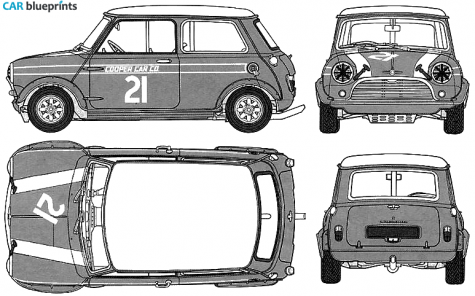 1968 Morris Mini Cooper 1275 Hatchback blueprint