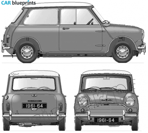 1961 Morris Mini Cooper 997cc Hatchback blueprint