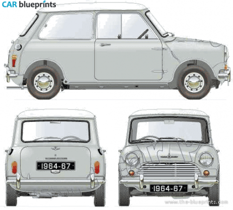 1964 Morris Mini Cooper-S 1275 Mk I Hatchback blueprint