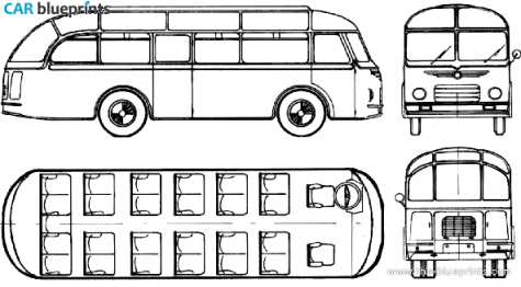 1957 Neoplan SF6 Bus blueprint