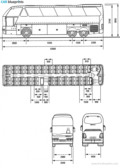 2003 Neoplan Starliner N516 3SHD Bus blueprint