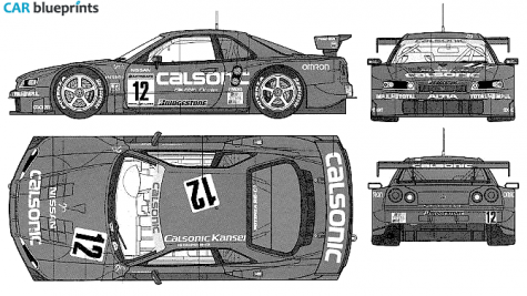 2003 Nissan Skyline GT R Coupe blueprint