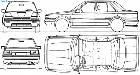 1989 Nissan Bluebird Sedan blueprint