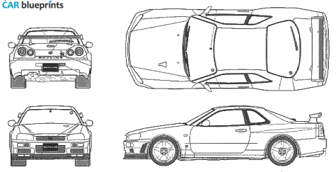 2005 Nissan Skyline BNR34 GT-R Nismo Coupe blueprint