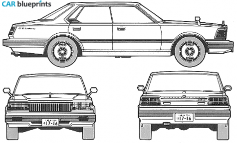 1981 Nissan Cedric 430 280E Brougham 4-door Hardtop Sedan blueprint