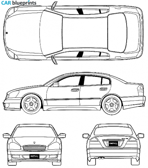 2001 Nissan Cima F55 Sedan blueprint