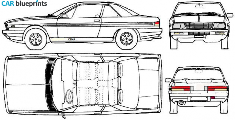 1988 Nissan Cima Y31 Coupe blueprint