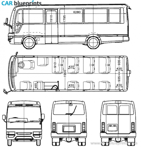 2006 Nissan Civilian Bus blueprint