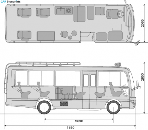 2008 Nissan Civilian Bloodmobile Bus blueprint