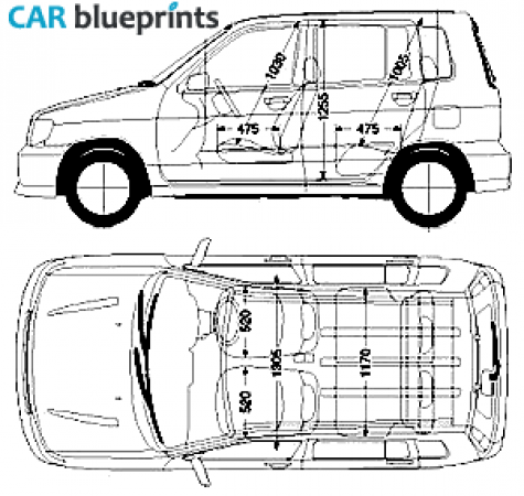 2001 Nissan Cube Hatchback blueprint