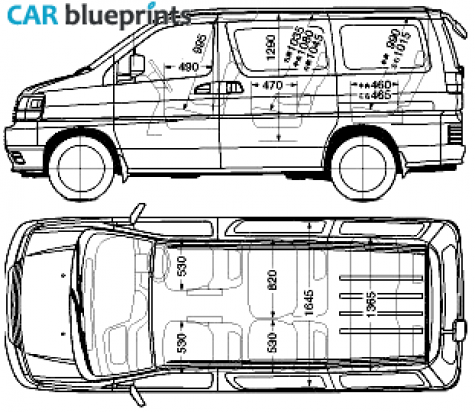 1997 Nissan Elgrand E50 Minivan blueprint