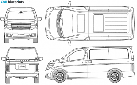 2003 Nissan Elgrand  X Minivan blueprint