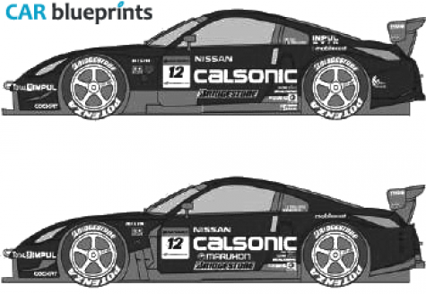 2005 Nissan Fairlady Z Calsonic GT500 Super GT Coupe blueprint