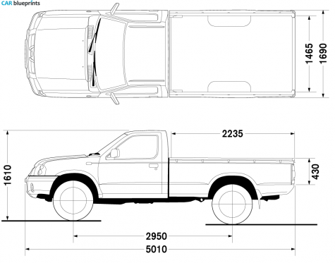 2007 Nissan Frontier long bad 4x2 Pick-up blueprint