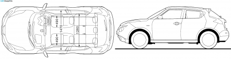 2010 Nissan Juke SUV blueprint