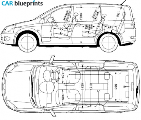 2005 Nissan Lafesta Wagon blueprint