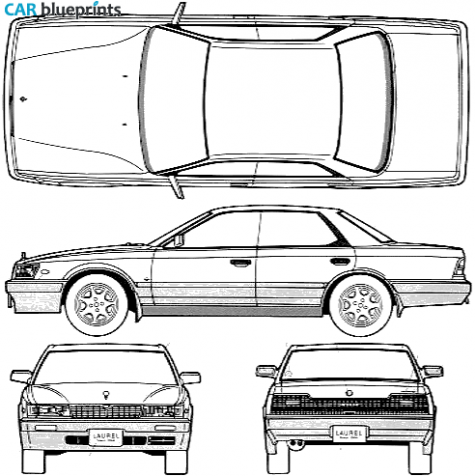 1991 Nissan Laurel C33 4-door Hardtop Sedan blueprint