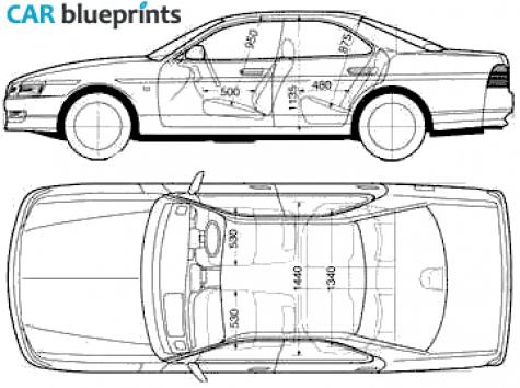 2000 Nissan Laurel c35 4 door Sedan blueprint