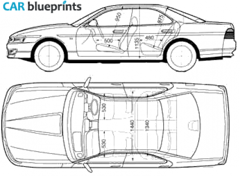 2000 Nissan Laurel c35 4 door Sedan blueprint