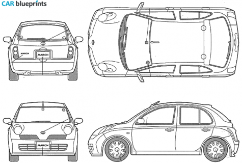 2004 Nissan March V Selection Hatchback blueprint