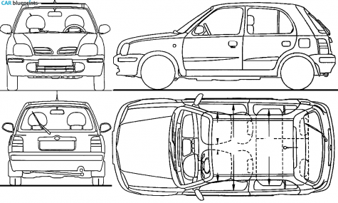 1992 Nissan Micra Hatchback blueprint