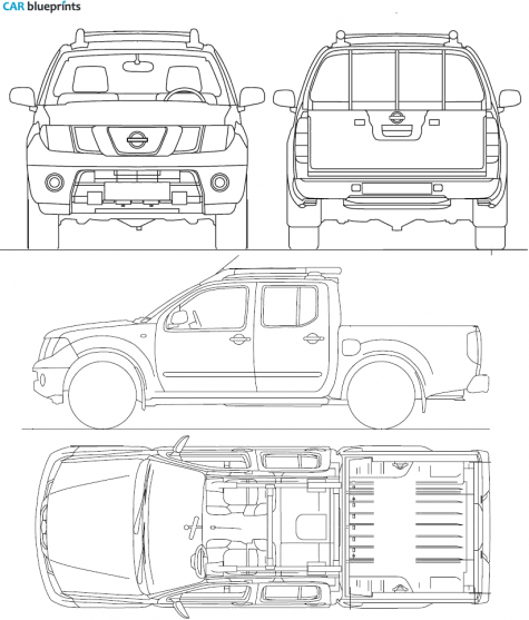 2008 Nissan navara Twin Cab Pick-up blueprint