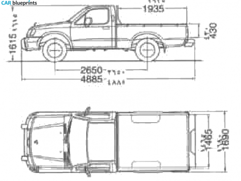 1999 Nissan Pick-up 4x2 Regular Bed Pick-up blueprint