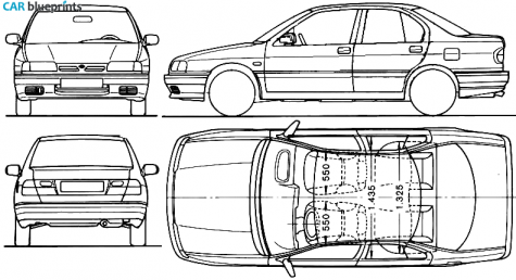 1995 Nissan Primera Sedan blueprint