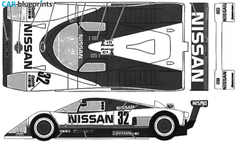 1988 Nissan R88C Le Mans Coupe blueprint