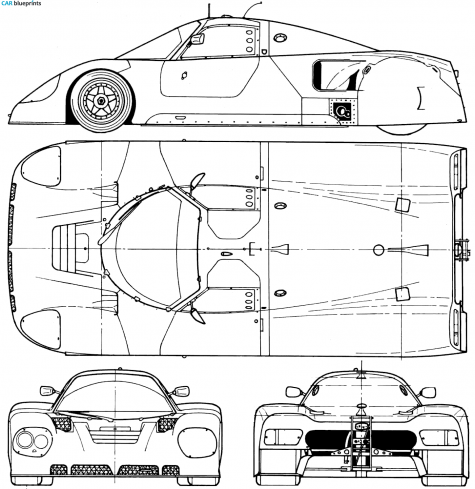 1989 Nissan R89C Le Mans Coupe blueprint