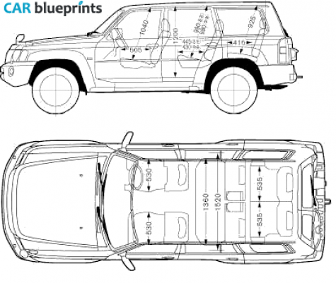 2005 Nissan Safari 5 door SUV blueprint