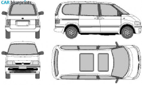 1996 Nissan Serena Minivan blueprint