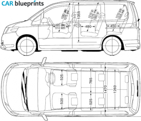 2005 Nissan Serena Minivan blueprint