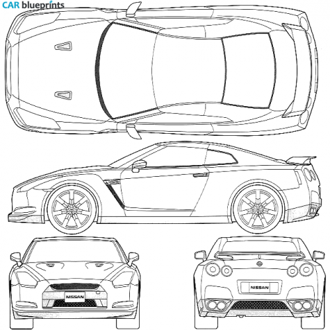 2008 Nissan Skyline R35 GT-R Coupe blueprint