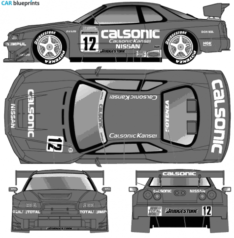 2001 Nissan Skyline GT R34 Coupe blueprint