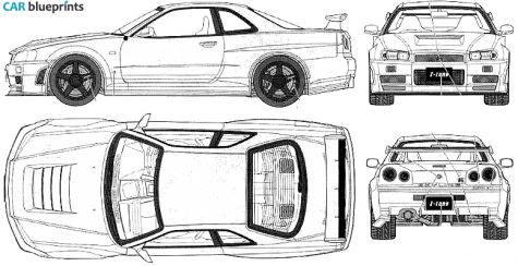 2004 Nissan Skyline GT R34 Coupe blueprint