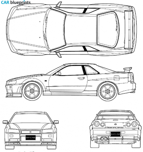 Nissan skyline r34 blueprints #3