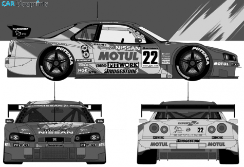 Nissan Skyline R34 JGTC Coupe blueprint