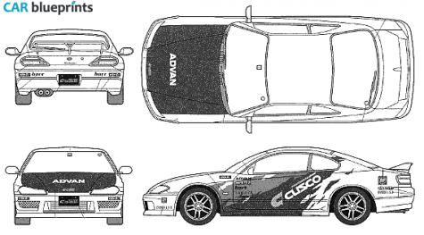 1995 Nissan Sylvia S15 Sedan blueprint