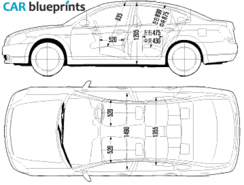 2005 Nissan Teana Sedan blueprint